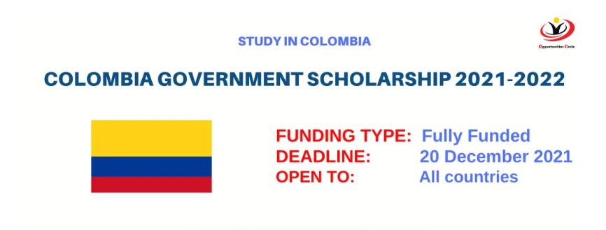 Học bổng chính phủ toàn phần thạc sĩ Colombia