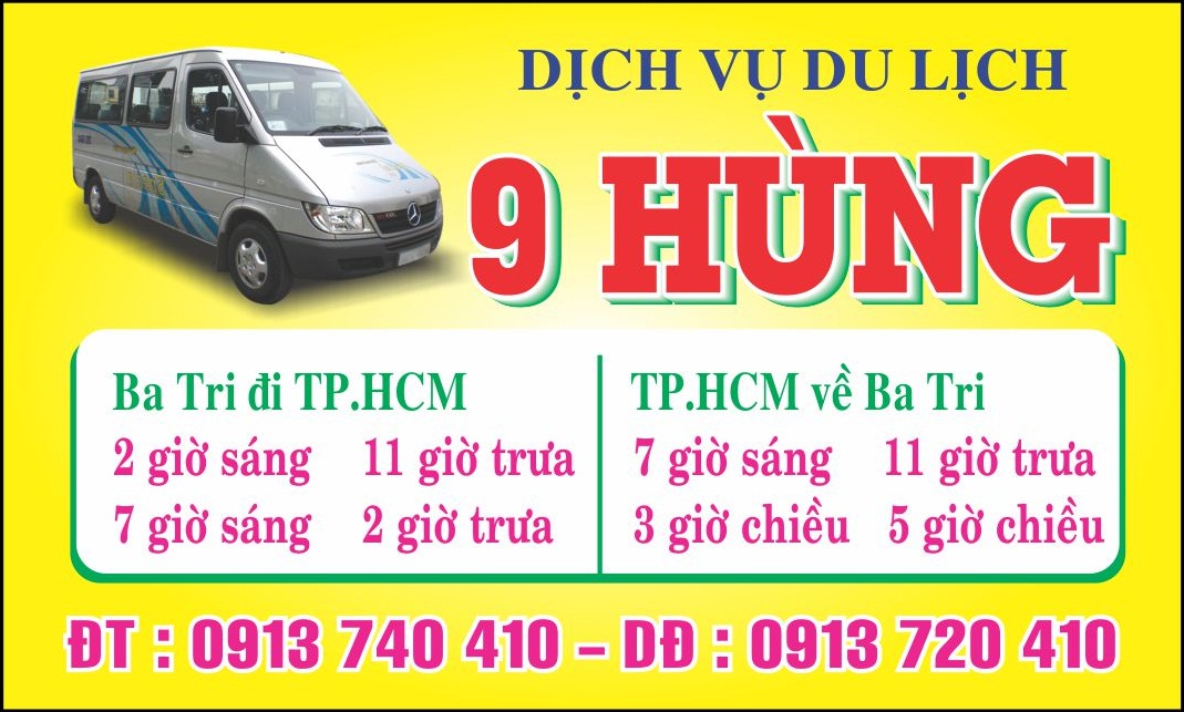 Xe khách Bến Tre- Sài Gòn, nhà xe 9 hùng ba tri